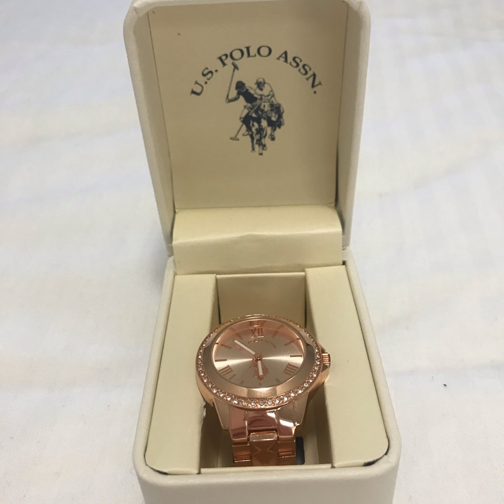 Rose gold polo watch
